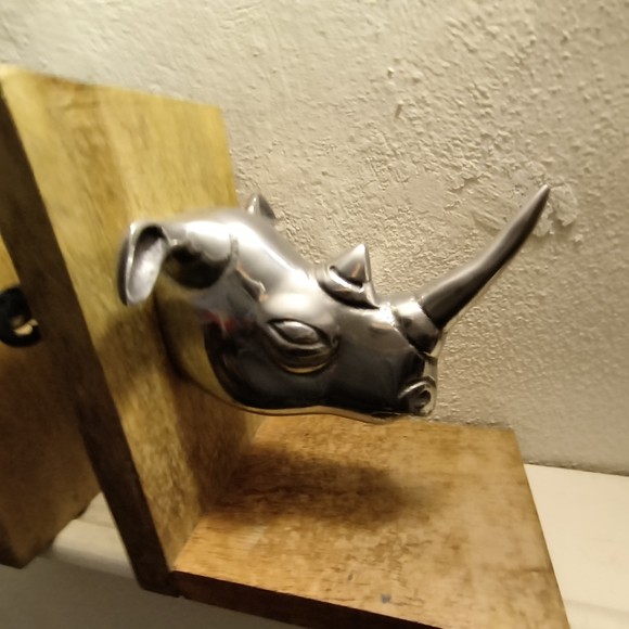 Silver Rhino Bookends (SANIBEL HOME) - Picture 3 of 5